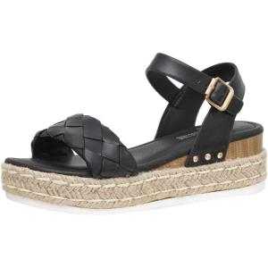 imageCUSHIONAIRE Womens Mae woven espadrille wedge sandalBlack