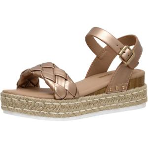 imageCUSHIONAIRE Womens Mae woven espadrille wedge sandalRose Gold
