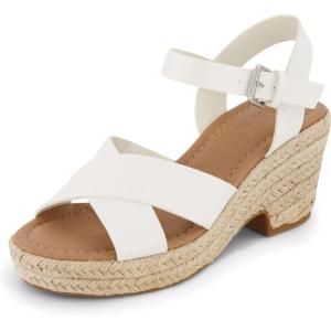 imageCUSHIONAIRE Womens Robbie espadrille Wedge Sandal Memory Foam and Wide Widths AvailableWhite