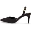 imageCUSHIONAIRE Womens Petula Sling Back Dress Pump Memory Foam Wide Widths AvailableBlack Suede