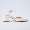 imageCUSHIONAIRE Womens Dancer Round Toe Block Heel Dress Shoe Memory Foam Wide Widths AvailableCream Patent