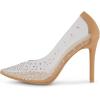 imageCUSHIONAIRE Womens Glam Clear Rhinestone Dress Pump Memory FoamClearNat
