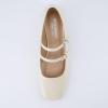 imageCUSHIONAIRE Womens Twiggy Mary Jane Dress Shoe Memory Foam Wide Widths AvailableCream Patent