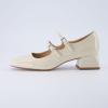 imageCUSHIONAIRE Womens Twiggy Mary Jane Dress Shoe Memory Foam Wide Widths AvailableCream Patent
