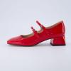 imageCUSHIONAIRE Womens Twiggy Mary Jane Dress Shoe Memory Foam Wide Widths AvailableRed Patent