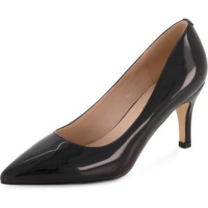 imageCUSHIONAIRE Womens Halsey Dress Pump with Comfort Wide Widths AvailableBlack Patent