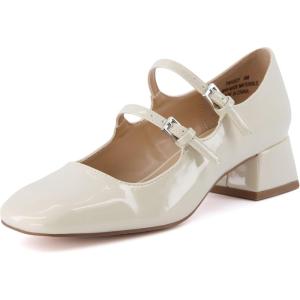 imageCUSHIONAIRE Womens Twiggy Mary Jane Dress Shoe Memory Foam Wide Widths AvailableCream Patent