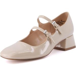 imageCUSHIONAIRE Womens Twiggy Mary Jane Dress Shoe Memory Foam Wide Widths AvailableNude Patent