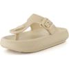 imageCUSHIONAIRE Womens Flo thong recovery cloud pool slide sandal with ComfortKhaki