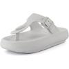 imageCUSHIONAIRE Womens Flo thong recovery cloud pool slide sandal with ComfortLight Grey