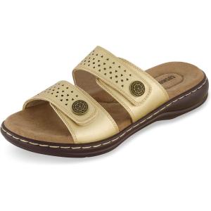 imageCUSHIONAIRE Womens Betsy comfort footbed slide Sandal with adjustable straps and ComfortGold