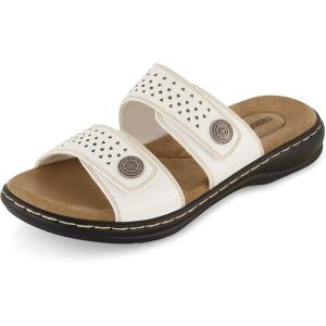 imageCUSHIONAIRE Womens Betsy comfort footbed slide Sandal with adjustable straps and ComfortWhite