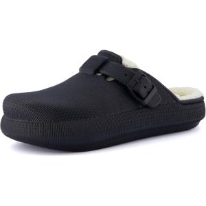 imageCUSHIONAIRE Womens Fable Recovery Clog with Faux Fur Lining and ComfortBlack