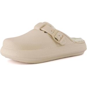 imageCUSHIONAIRE Womens Fable Recovery Clog with Faux Fur Lining and ComfortKhaki