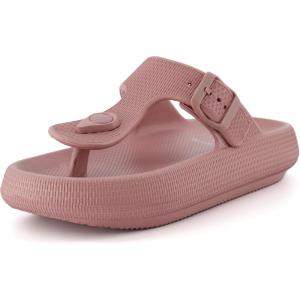 imageCUSHIONAIRE Womens Flo thong recovery cloud pool slide sandal with ComfortBlush