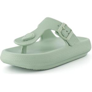 imageCUSHIONAIRE Womens Flo thong recovery cloud pool slide sandal with ComfortGreen