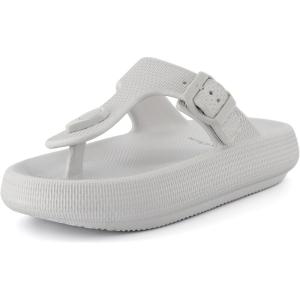 imageCUSHIONAIRE Womens Flo thong recovery cloud pool slide sandal with ComfortLight Grey
