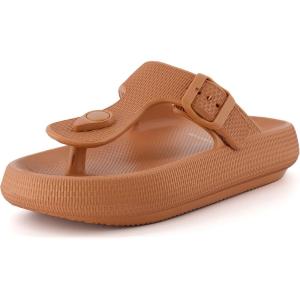 imageCUSHIONAIRE Womens Flo thong recovery cloud pool slide sandal with ComfortOrange