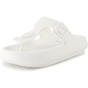 imageCUSHIONAIRE Womens Flo thong recovery cloud pool slide sandal with ComfortVanilla
