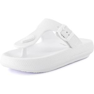 imageCUSHIONAIRE Womens Flo thong recovery cloud pool slide sandal with ComfortWhite