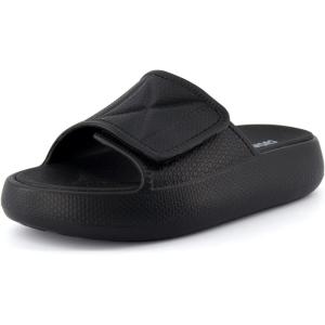 imageCUSHIONAIRE Womens Biggie recovery slide sandal with Comfort and adjustable strapBlackBlack