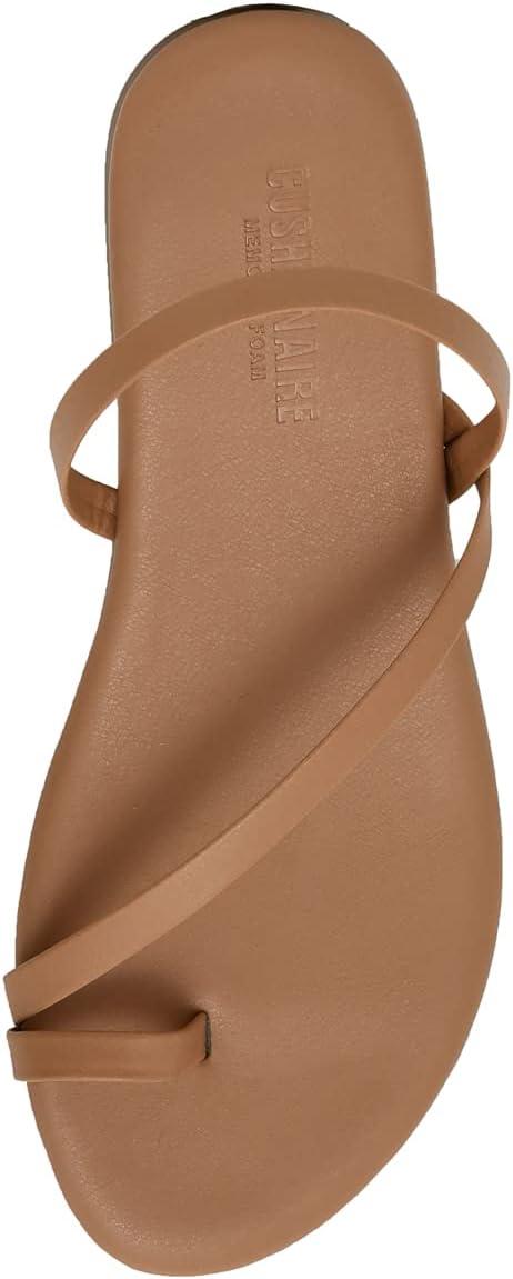 imageCUSHIONAIRE Womens Catalina toe ring Sandal with Memory FoamNatural