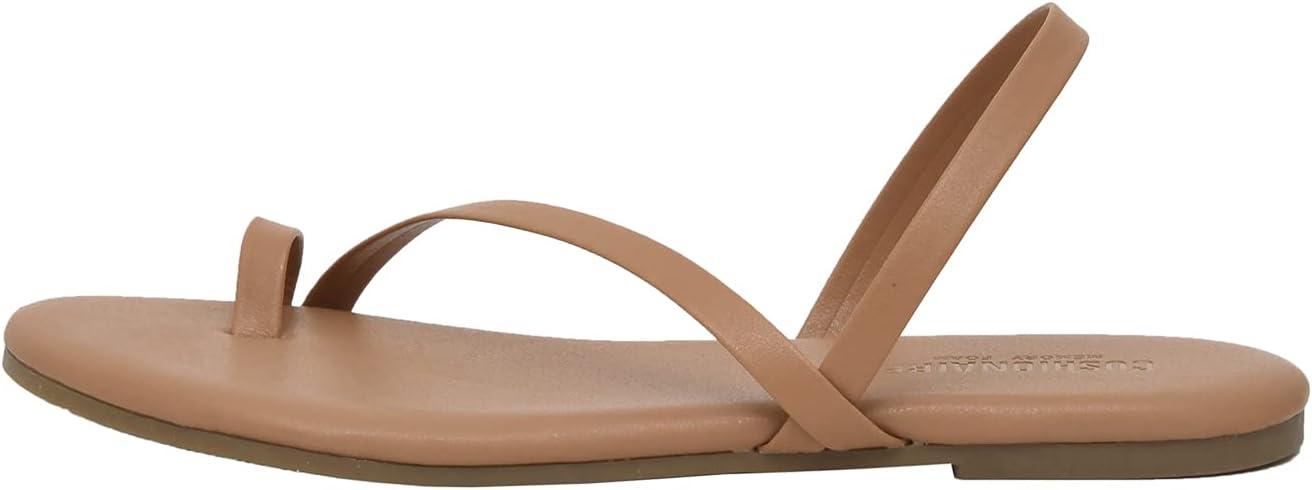 imageCUSHIONAIRE Womens Catalina toe ring Sandal with Memory FoamNatural