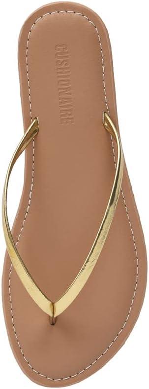 imageCUSHIONAIRE Womens Cora Flat Flip Flop Sandal with ComfortGold