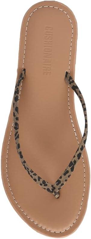imageCUSHIONAIRE Womens Cora Flat Flip Flop Sandal with ComfortLeopard