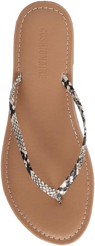 imageCUSHIONAIRE Womens Cora Flat Flip Flop Sandal with ComfortNatural Snake