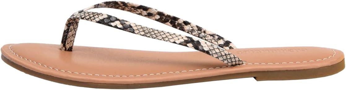 imageCUSHIONAIRE Womens Cora Flat Flip Flop Sandal with ComfortNatural Snake