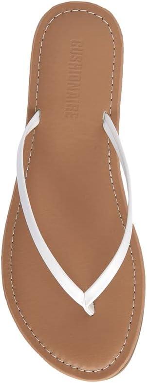 imageCUSHIONAIRE Womens Cora Flat Flip Flop Sandal with ComfortWhite