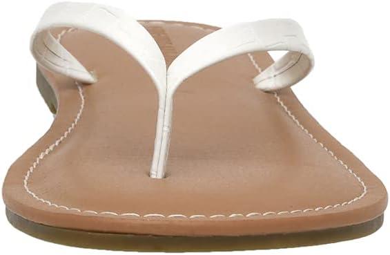 imageCUSHIONAIRE Womens Cora Flat Flip Flop Sandal with ComfortWhite Croco