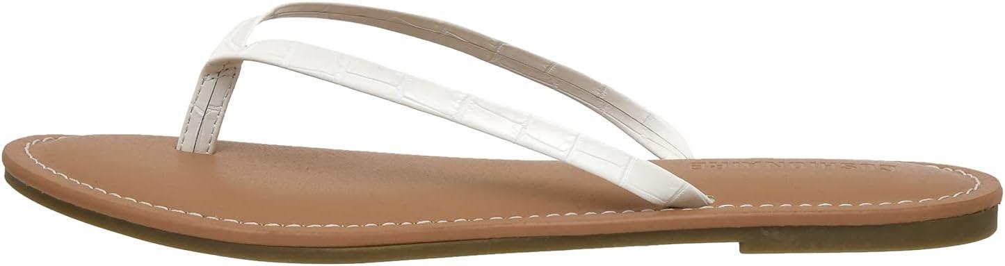 imageCUSHIONAIRE Womens Cora Flat Flip Flop Sandal with ComfortWhite Croco