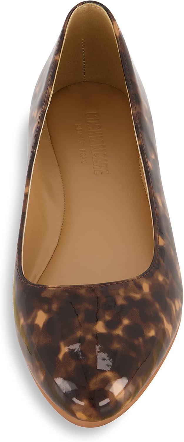 imageCUSHIONAIRE Womens Francie Flat with Comfort Foam and Wide Widths AvailableTortoise Patent