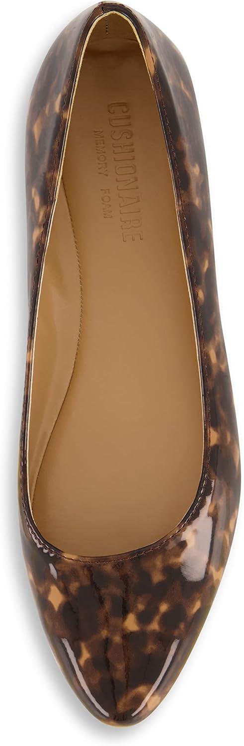 imageCUSHIONAIRE Womens Francie Flat with Comfort Foam and Wide Widths AvailableTortoise Patent