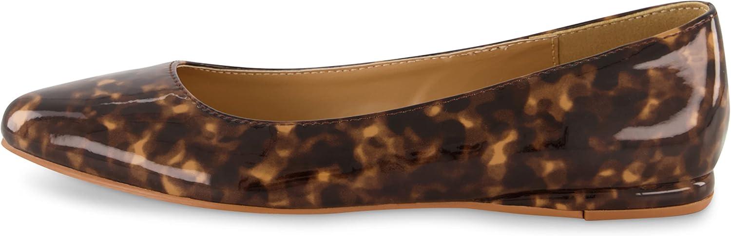 imageCUSHIONAIRE Womens Francie Flat with Comfort Foam and Wide Widths AvailableTortoise Patent