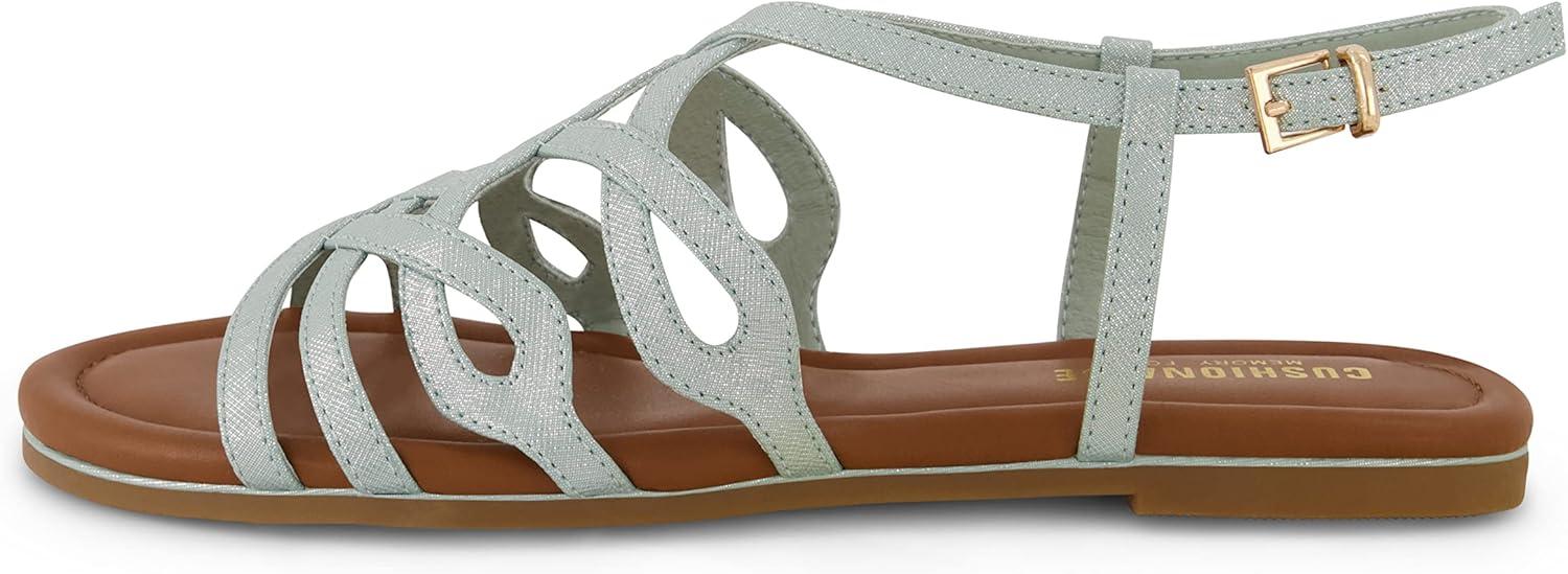 imageCUSHIONAIRE Womens Joanna flat sandal Comfort Foam Wide Widths AvailableAqua