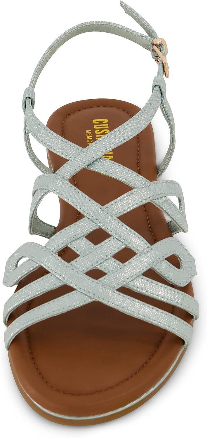 imageCUSHIONAIRE Womens Joanna flat sandal Comfort Foam Wide Widths AvailableAqua