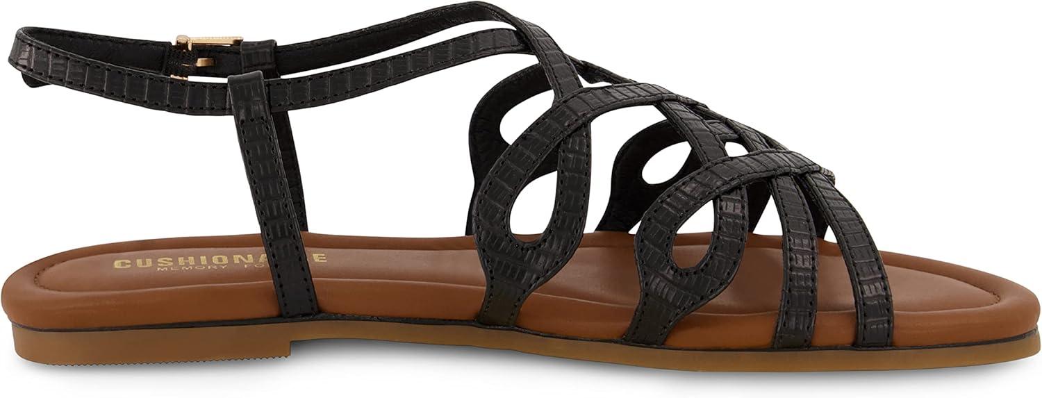 imageCUSHIONAIRE Womens Joanna flat sandal Comfort Foam Wide Widths AvailableBlack