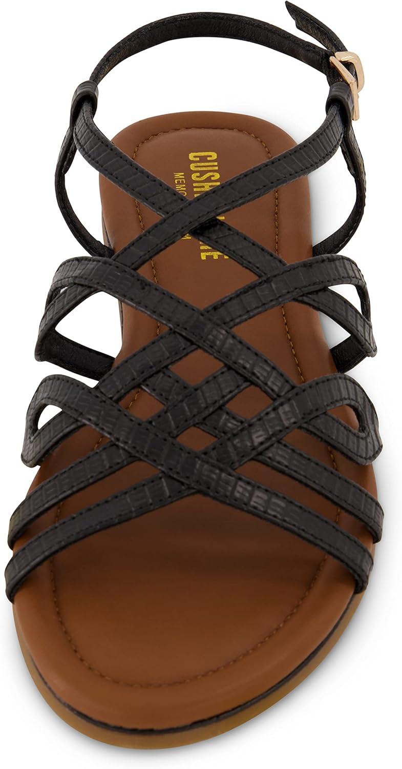 imageCUSHIONAIRE Womens Joanna flat sandal Comfort Foam Wide Widths AvailableBlack