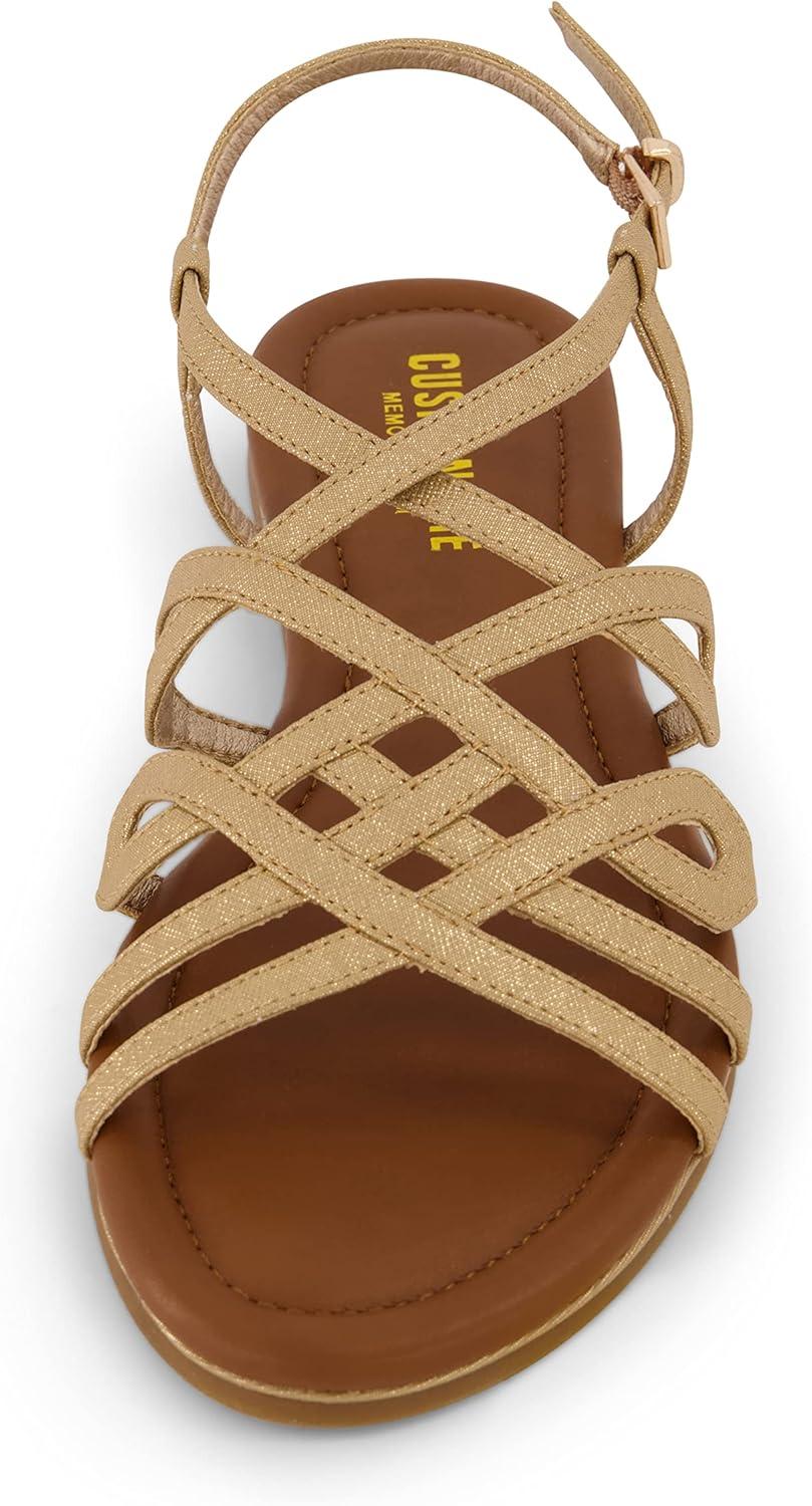 imageCUSHIONAIRE Womens Joanna flat sandal Comfort Foam Wide Widths AvailableGold
