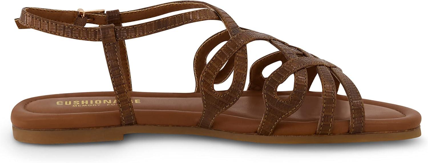 imageCUSHIONAIRE Womens Joanna flat sandal Comfort Foam Wide Widths AvailableTan
