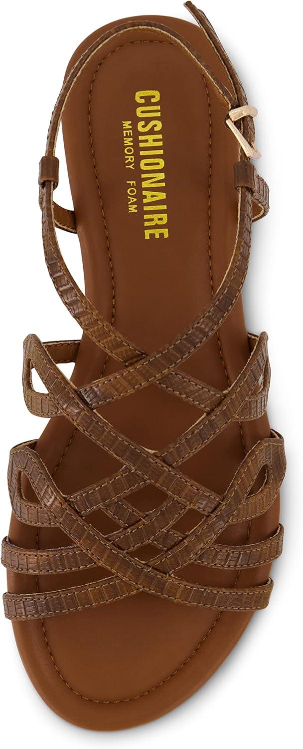 imageCUSHIONAIRE Womens Joanna flat sandal Comfort Foam Wide Widths AvailableTan