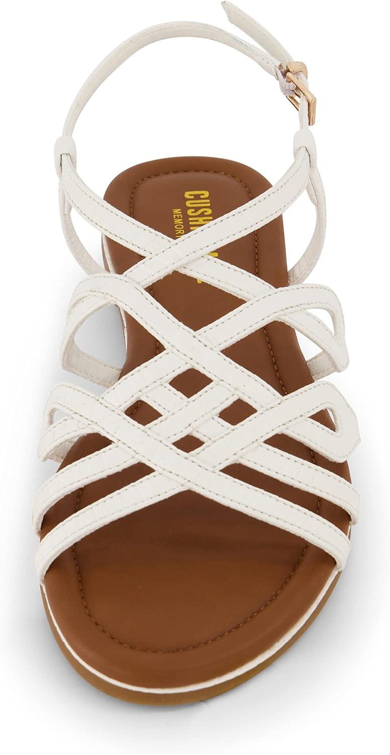 imageCUSHIONAIRE Womens Joanna flat sandal Comfort Foam Wide Widths AvailableWhite
