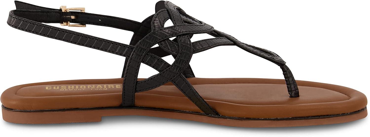 imageCUSHIONAIRE Womens Judit flat sandal Comfort Foam Wide Widths AvailableBlack