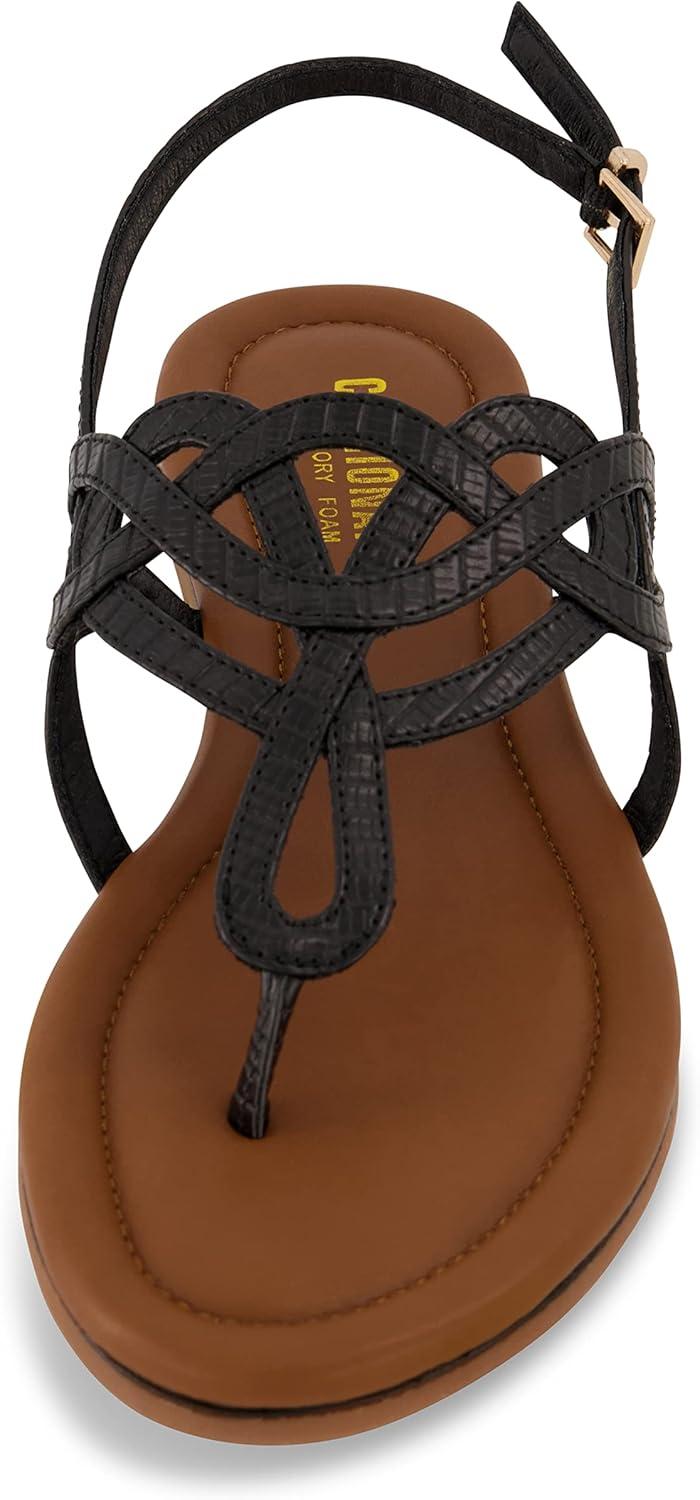 imageCUSHIONAIRE Womens Judit flat sandal Comfort Foam Wide Widths AvailableBlack