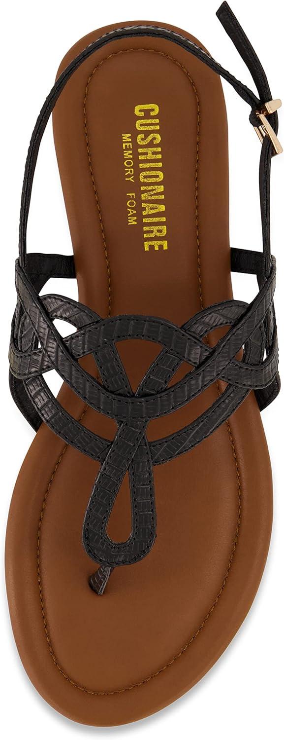 imageCUSHIONAIRE Womens Judit flat sandal Comfort Foam Wide Widths AvailableBlack