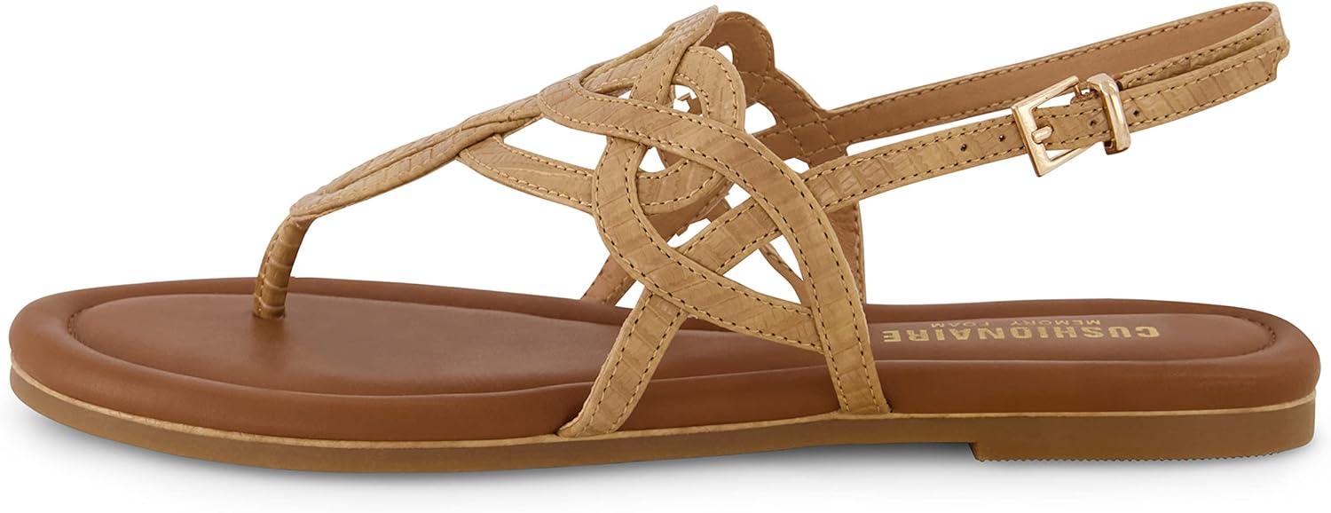 imageCUSHIONAIRE Womens Judit flat sandal Comfort Foam Wide Widths AvailableNude