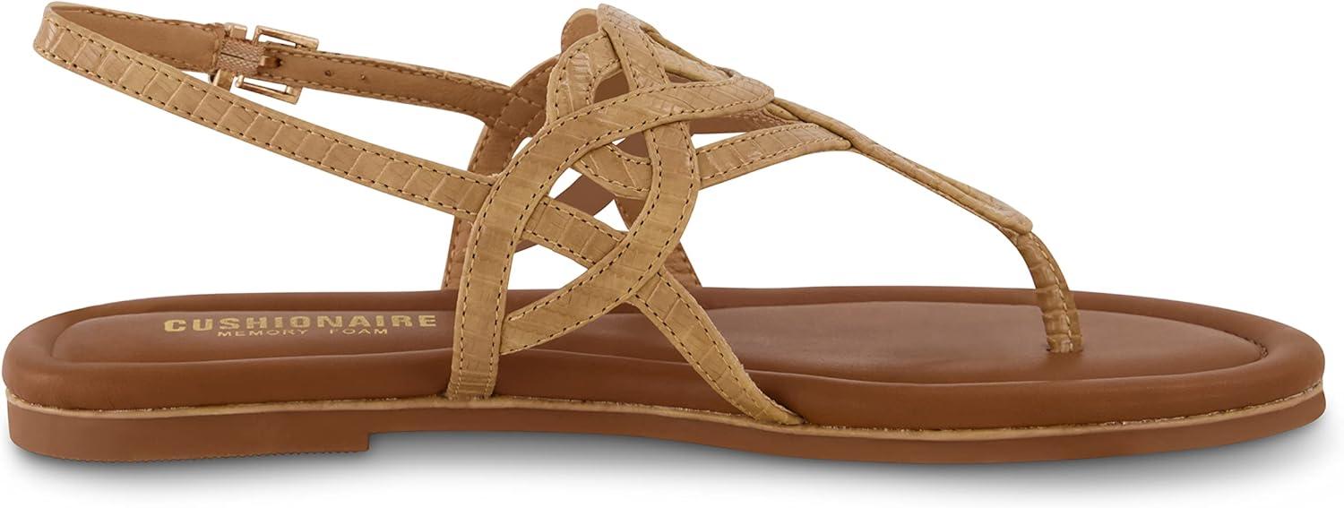 imageCUSHIONAIRE Womens Judit flat sandal Comfort Foam Wide Widths AvailableNude